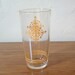 Vintage Sour Cream Glass Gold Lace 1 Pint