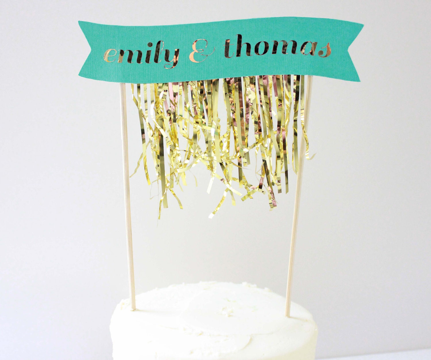 Gold Fringe Cake Banner