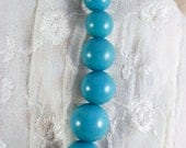 Turquoise Colored Graduated Bead Necklace - 16 to 20 inch adustable