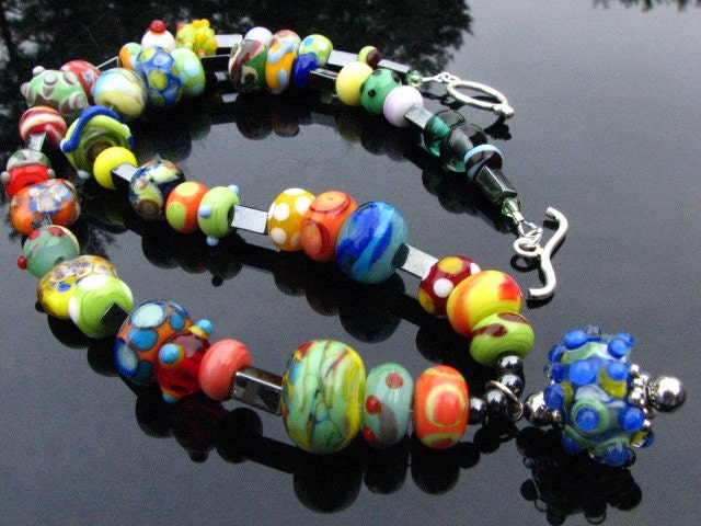 Lampwork Bead Necklace Interchangeable Handmade Glass Pendant SRA SRAJD