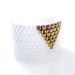 White Beaded Ring, Gold Triangle Ring, Geometric Ring Band, Beaded Ring Band, Gold Arrow Ring, OOAK Ring, Handmade by JeannieRichard
