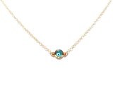 Evil Eye Necklace Delicate 14kt Gold Filled Thin Cable Chain with Swarovski Crystal and Gold Filled Nuggets