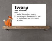 11x17 Nursery Poster on foam board - twerp