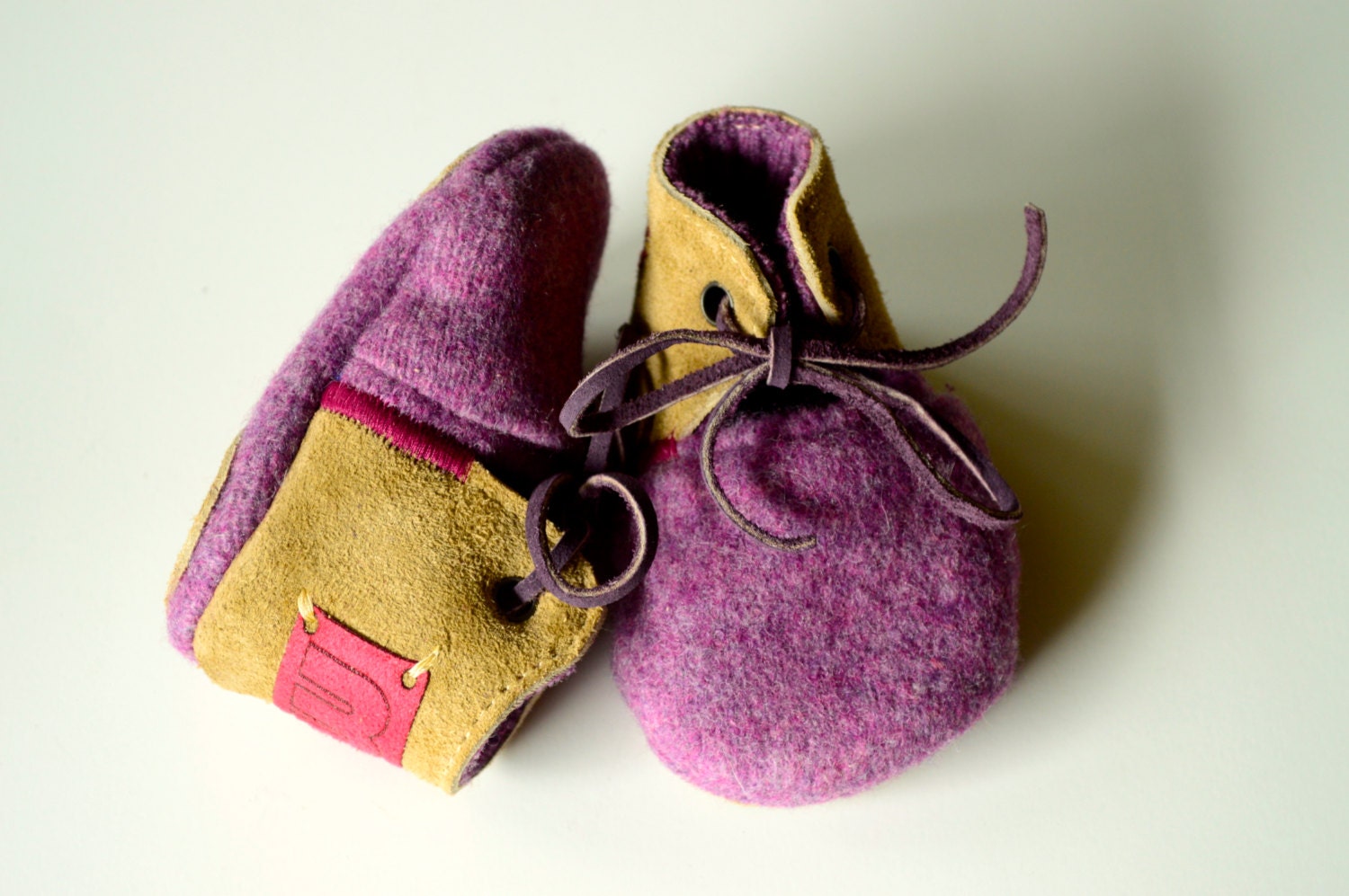 Modern Jill wool and leather baby and toddler shoes with non-slip suede sole