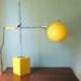 Mid Century Modern Eyeball Desk Lamp - Sonneman Style Space Age Yellow Ball Task Lamp