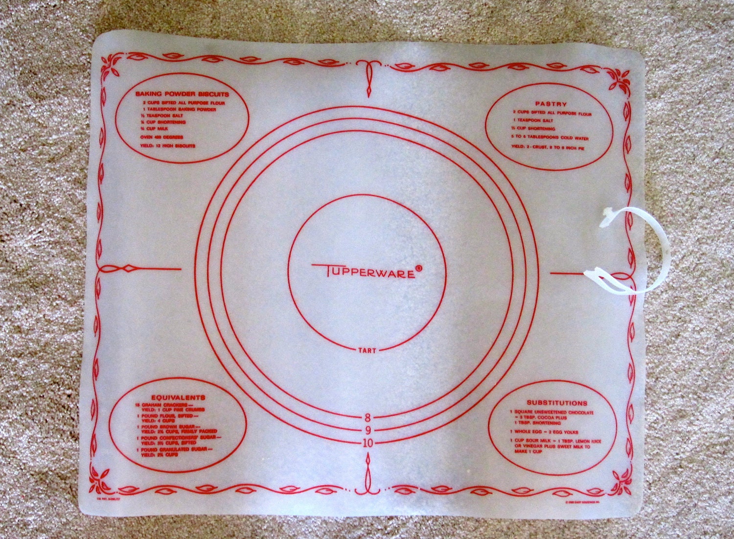 Tupperware Pastry And Pie Dough Mat By Happykristen On Etsy