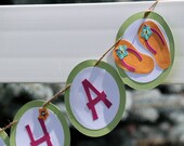 Hibiscus Flower and Beach Theme Name Banner