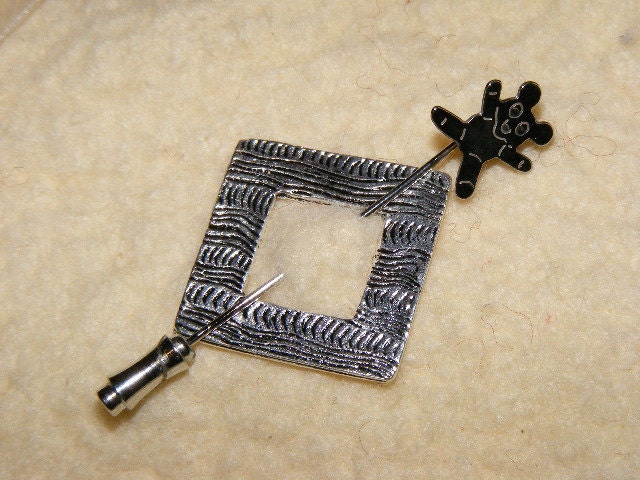 Ultra-Mini Silver Ox Brass Shawl Pin,  Lot 3008