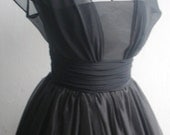 A black chiffon 50s cocktail dress  custom