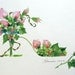 Set of 2 SHIPS FREE -  Shamrocks and Rosebuds - Shoe and Purse Prints - Enhanced with Watercolor Paint and signed
