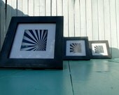Picture Frame set collection grouping gallery wall blue teal turquoise red black silver joker stripes "Circus Swirl Trio"