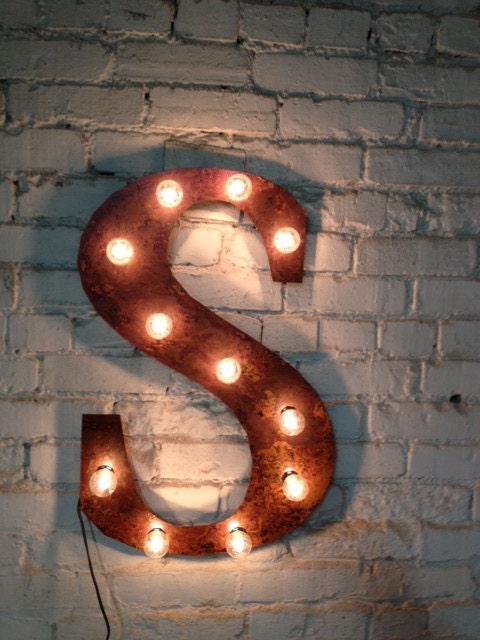 On sale Metal Letter A B C D E F G H I K L M N O P Q R S T U V X Y Z light fixture 24"  marquee steel