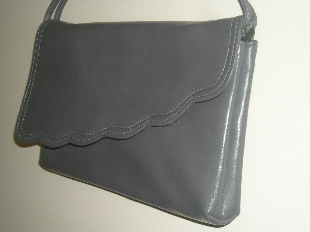 Vintage Gray Leather Purse