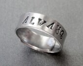 Harry Potter Inspired Skinny Ring - Always - Hand Stamped Aluminum Wraparound Ring