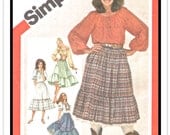 SIMPLICITY Pattern 5283 - Misses' Country Western Peasant Top, Prairie Skirt, Petticoat Slip & Waist Cinch - Sz 6-8 - Vintage 1980s