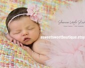 Tiny Dancer Ballerina Pink Tutu Newborn Tutu Custom Made With Matching Vintage Style Flower Headband Stunning Newborn Photo Prop