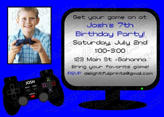PS3 inspired video game invitation - DIY you print customized card by 2fungraphics Il_570xn