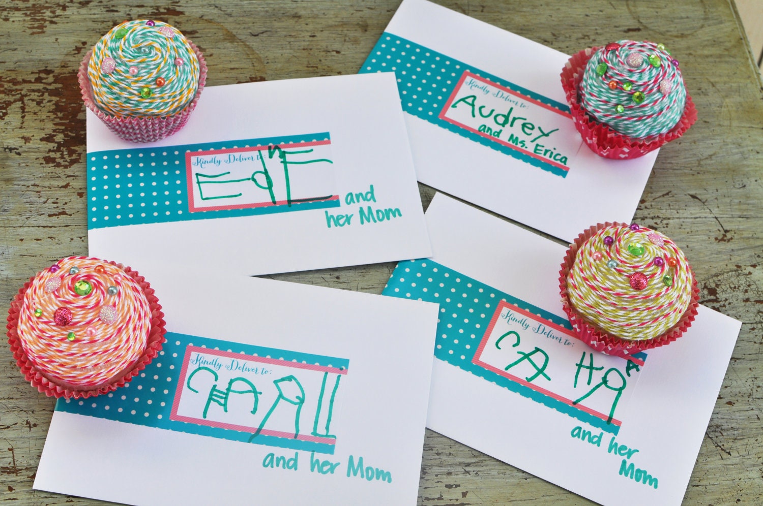 PINK and TURQUOISE POLKA Dot -Wrap Around Address Labels-As Seen on Hostess with the Mostess Il_570xn