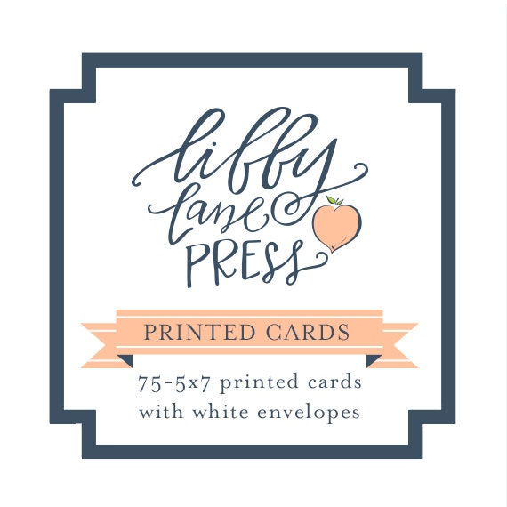 75 Press Printed 5x7 Cardstock Cards with Envelopes-Premium Finish Il_570xn