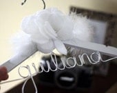 White Finish - Custom CHILDREN'S Decorative Hanger w/ Felt Flower