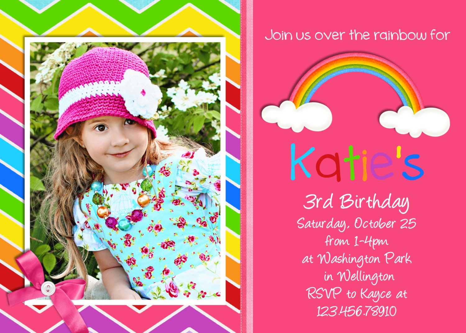 Over the Rainbow Girl Birthday Invitation - Printable and Custom Il_170x135