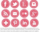 Pink Web & Blog Buttons: 12 Social Media Buttons For Your Blog