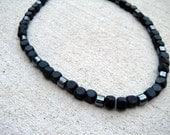 masculine fashion gender-neutral jewelry men's necklace jewelry father's day gifts hematite black wood beads graduation