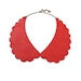 Peter Pan Collar Necklace - Vermilion Red Leather