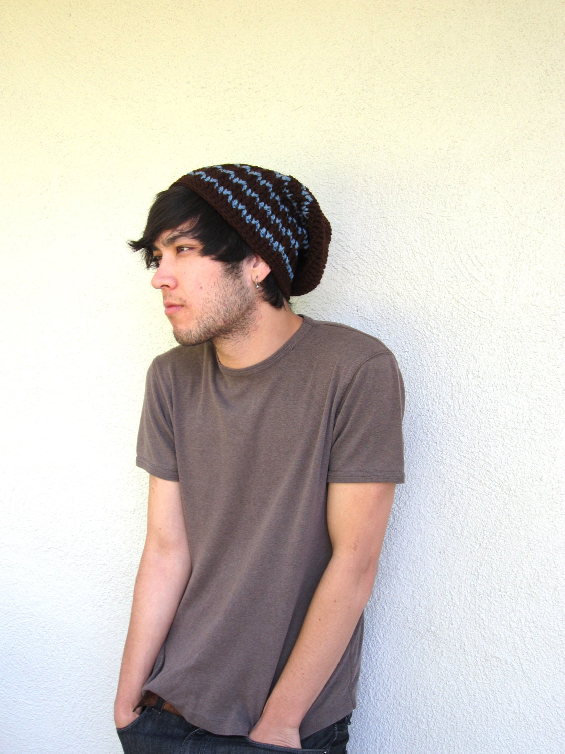 MEN'S Slouchy Hipster Crochet Hat Slouch Hip Hop Beenie Beanie Handmade Gifts For Guys Under 50 Dollars