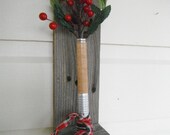 Primitive Wall Sconce Old Weathered Wood Antique Bobbin Home Decor Folk Art Rustic Country Decor Natural Finish Wedding OFG Team