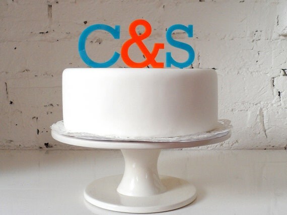 Initials with Ampersand Cake Topper