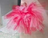 Layered Tutu Skirt, Tulle, Red and White, Custom