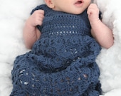 Elegant Clair Dress Crochet Pattern Sizes Newborn, 0-3 Months and 3-6 Months