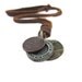 Brown real Leather and alloy pendant adjustable necklace mens necklace unisex necklace cool necklace B56