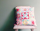 patchwork pillow - quilted pillow - cushion cover