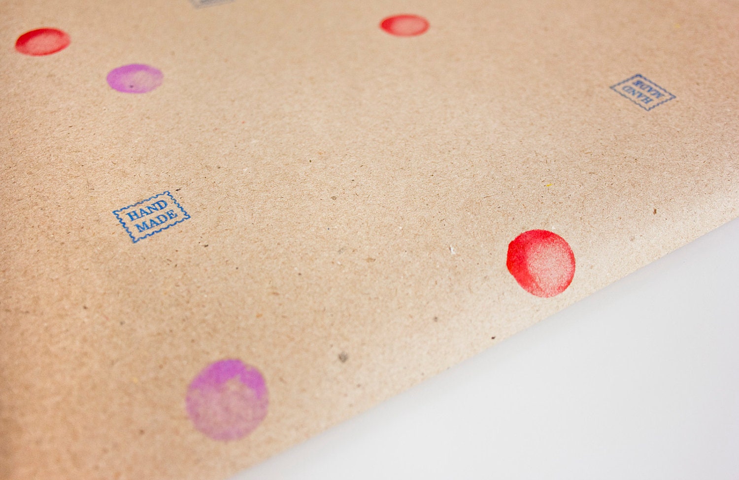 Handmade Red & Purple Dots Gift Wrap Paper