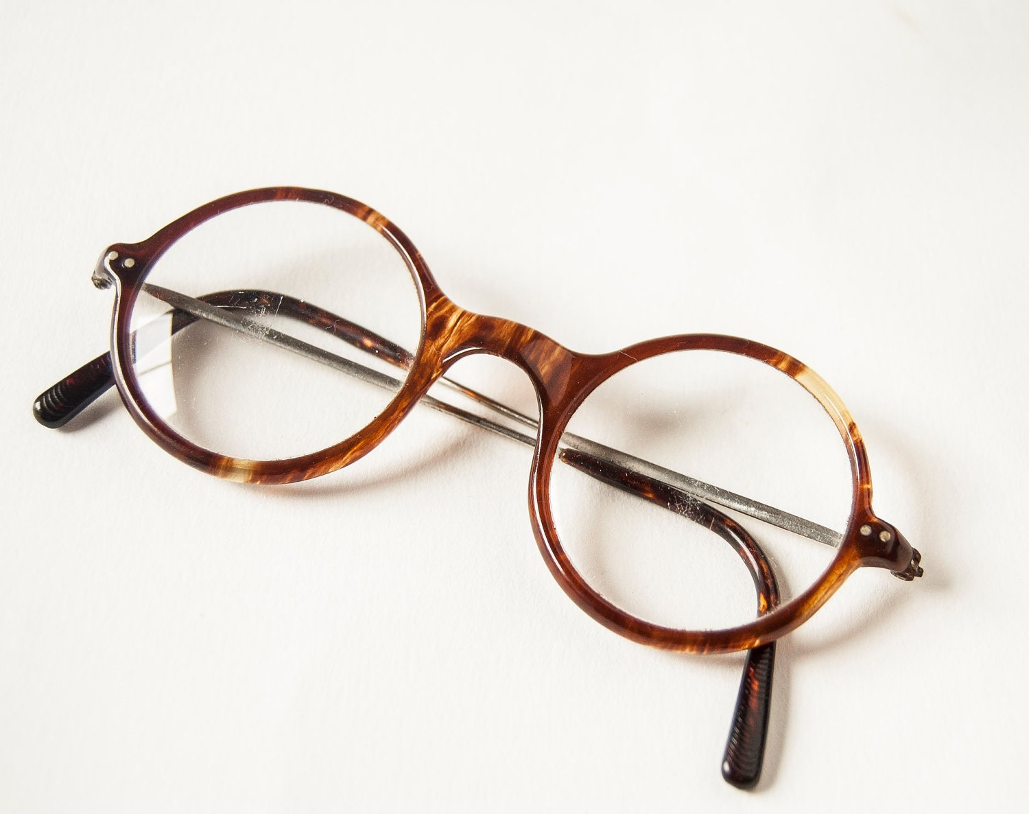 Antique eye glasses, spectacles reading glasses, brown