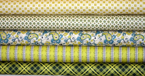 SALE Chicopee Fabric Bundle 5 Fat Quarters Denyse Schmidt for Free Spirit Fabrics