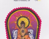 Bicycling Buddha Iron On Patch