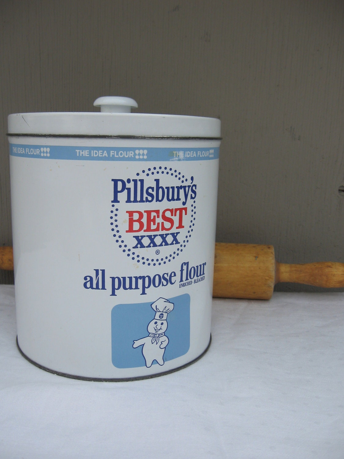 Pillsbury Dough Boy Cookie Jar - Cookie Tin - Retro Kitchen Storage Canister