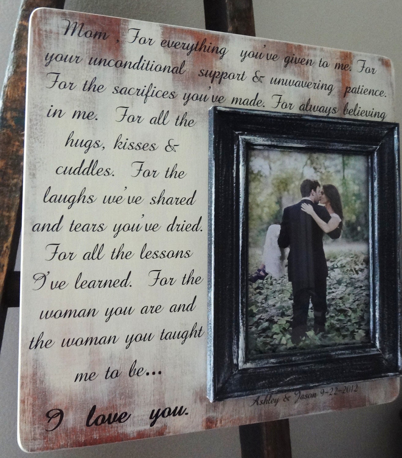 Mothers Day Mother of the Bride and Groom  13 x 13  Custom for Mom Birthday Note Letter