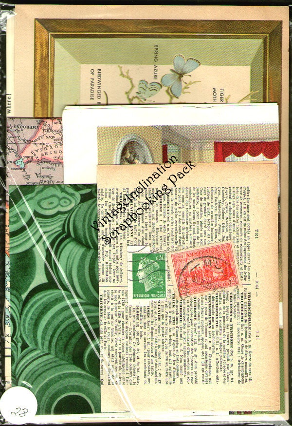 VINTAGE BEAUTIFUL MIX Vintage Collage and Scrapbook Kit pack number 28