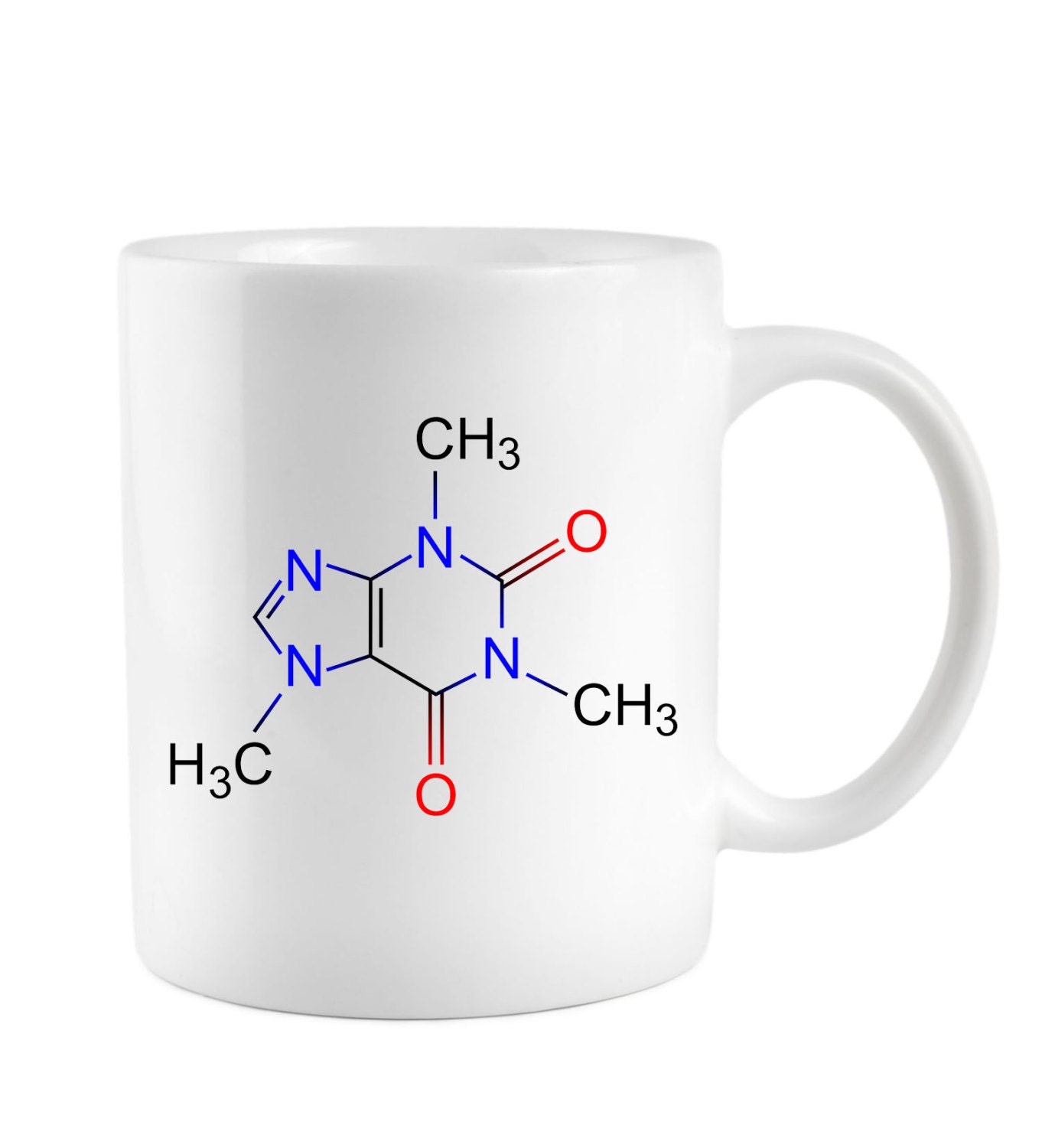 Coffee Caffeine Molecule diagram chemical formula Coffee Mug Teachers gifts, Science, Geekery, Chem, Fathers Day gift