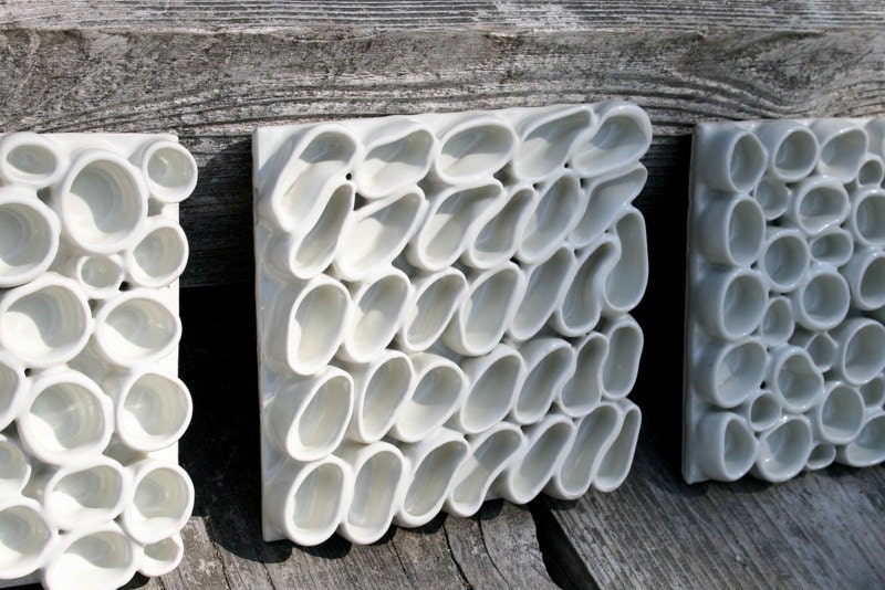 Spring sale: Set of 3 ceramic  decorative tiles