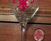 Personalized Wine Glass and Stopper