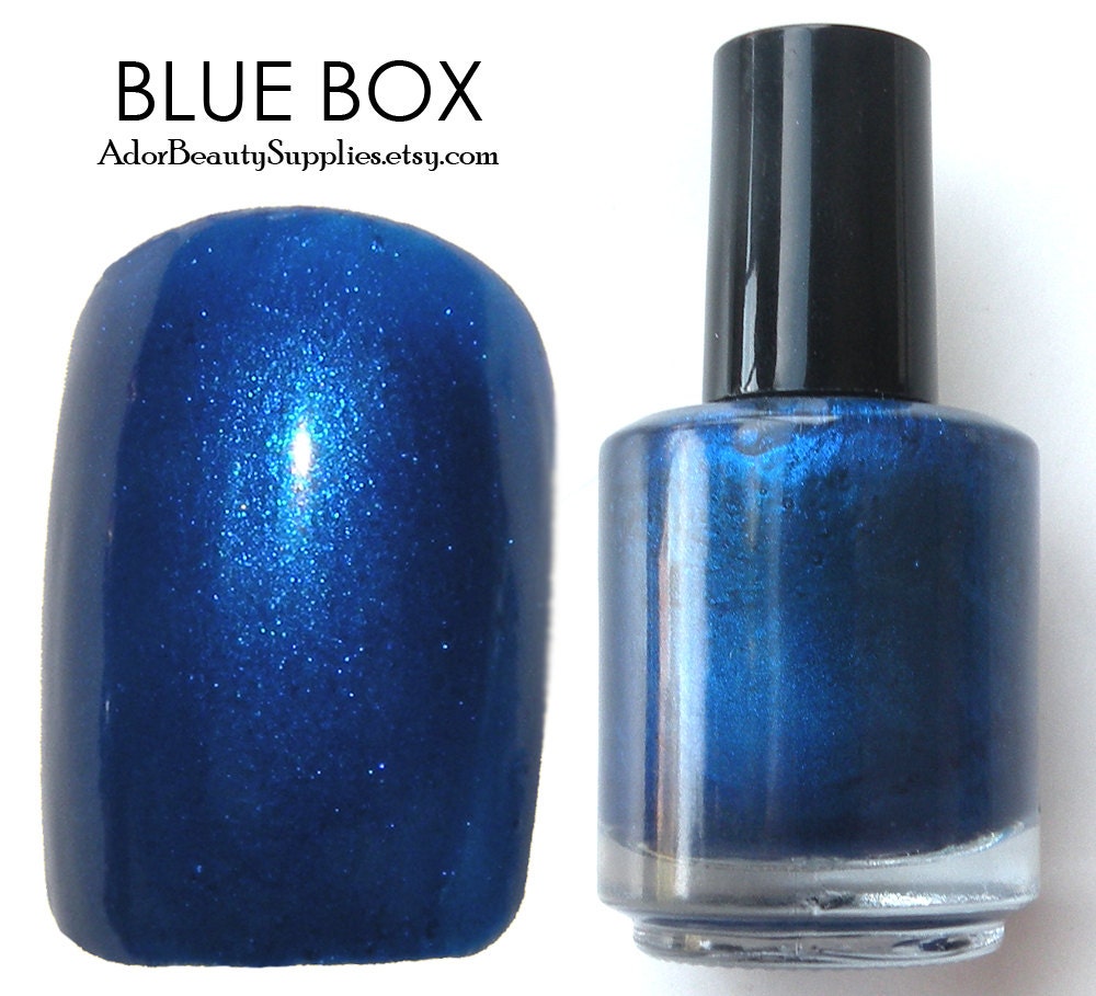 Blue Box Nail Polish Large 16ml Vegan Non-Toxic - Tardis Blue Nail Polish