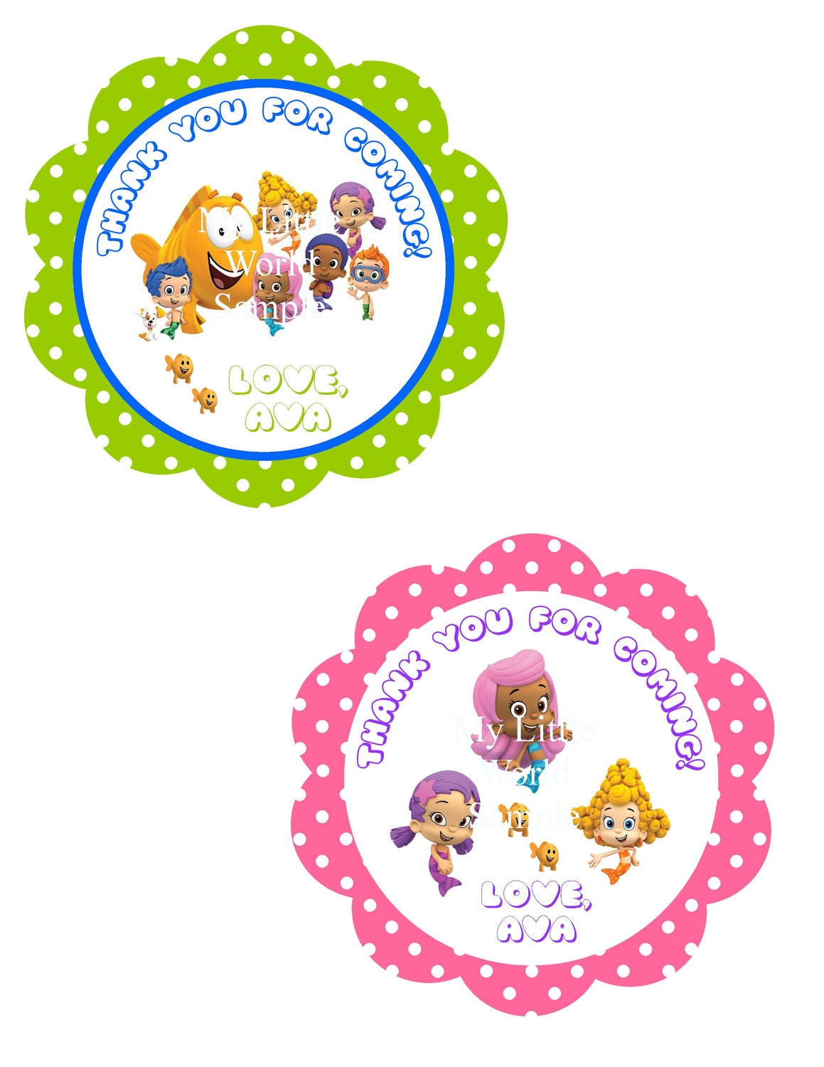 Bubble Guppies tags, DIY PRINTABLE Il_570xn