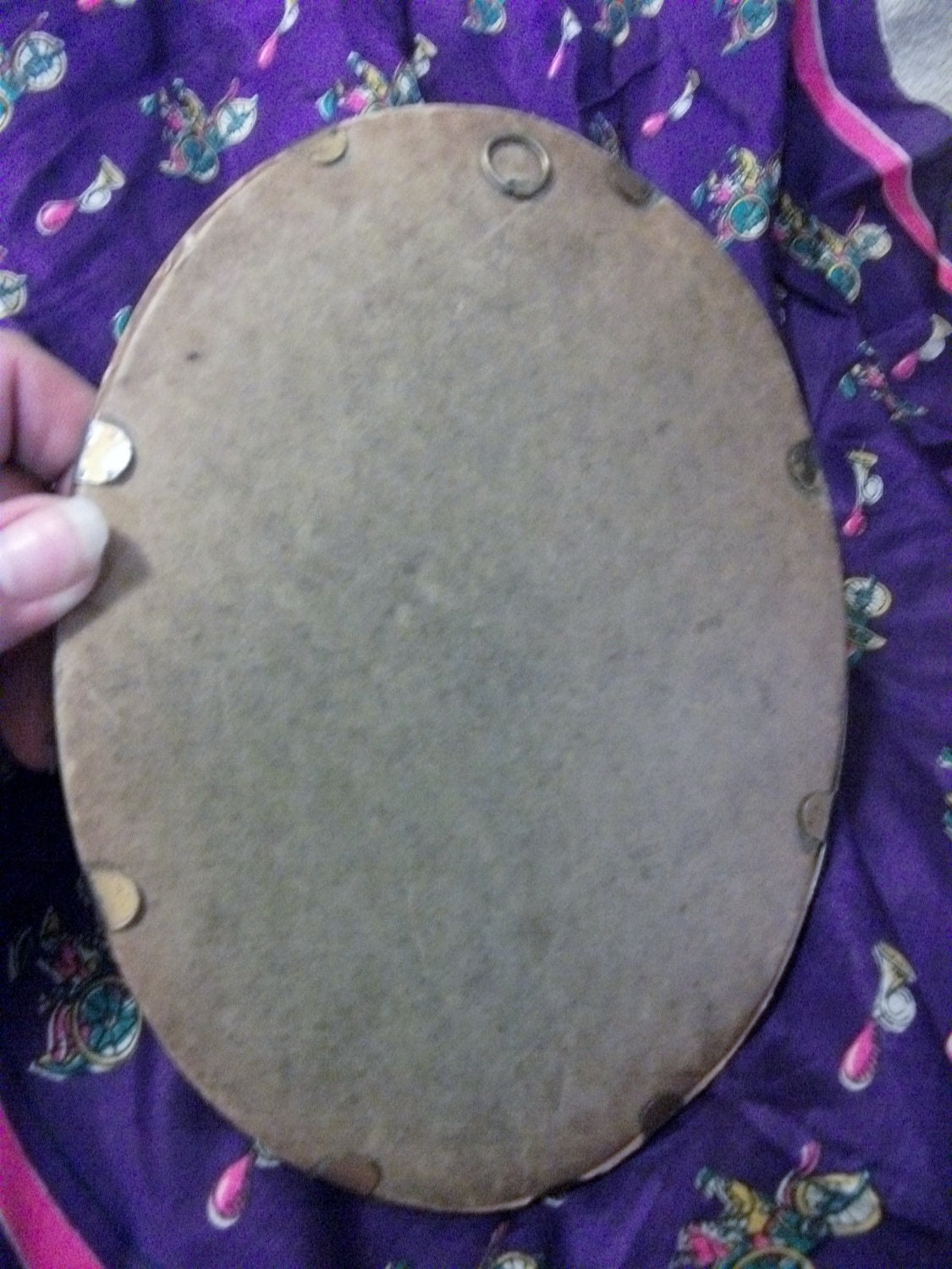 Antique Matted and Framed Old Art Postcard in Metal Oval Frame Pan Playing the Flute Victorian Neoclassical Only 8 USD