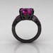 Modern Vintage 14K Black Gold 3.0 Carat Pink Sapphire Solitaire Ring R102-14KBGPS