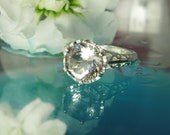 Herkimer Diamond Portuguese Round Gorgeous Sterling Filagree Ring